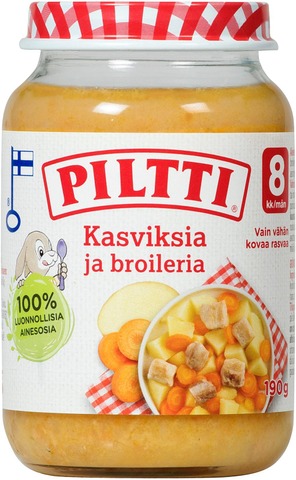Piltti Vegetables and broiler190g 8 months 